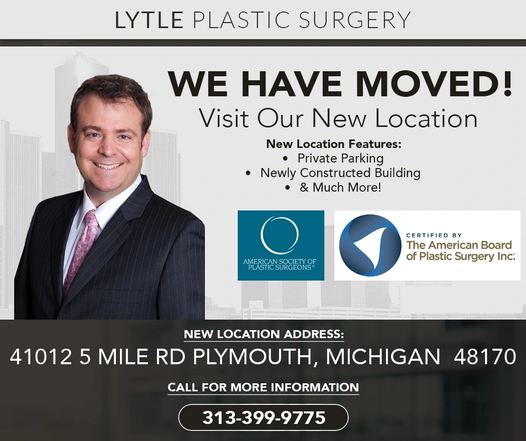 Graphic of Dr. Lytle announcing Lytle Plastic Surgery moving locations